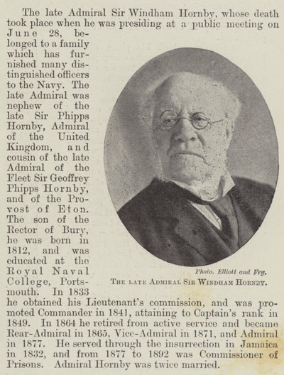 El Difunto Almirante Sir Windham Hornby de English Photographer