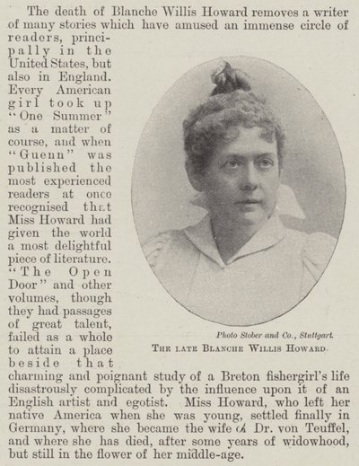 La difunta Blanche Willis Howard de English Photographer