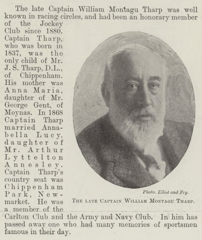El difunto Capitán William Montagu Tharp de English Photographer