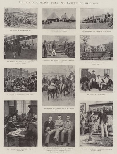 El difunto Cecil Rhodes, escenas e incidentes de su carrera de English Photographer