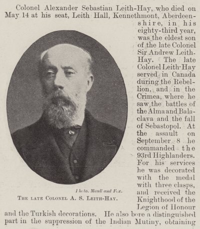 El difunto Coronel A S Leith-Hay de English Photographer