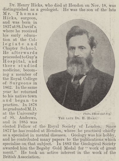 El difunto Dr. H Hicks de English Photographer