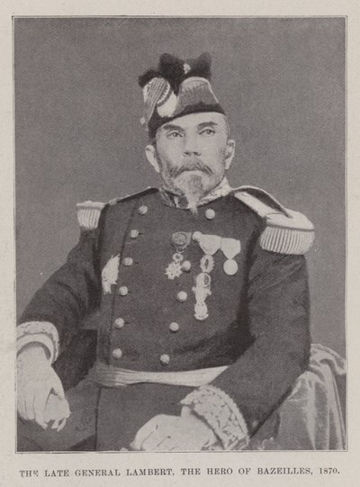 El difunto General Lambert, el héroe de Bazeilles, 1870 de English Photographer