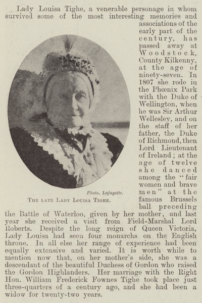 La difunta Lady Louisa Tighe de English Photographer