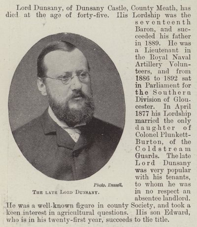 El fallecido Lord Dunsany de English Photographer