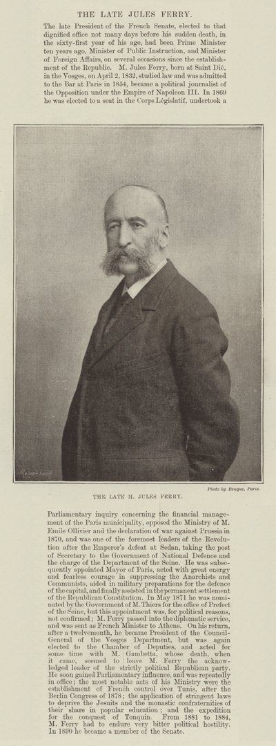 El difunto M Jules Ferry de English Photographer