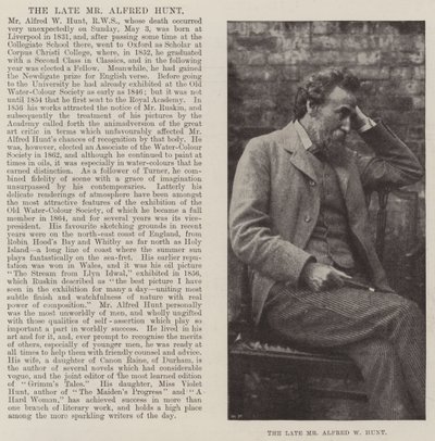 El Difunto Sr. Alfred W Hunt de English Photographer