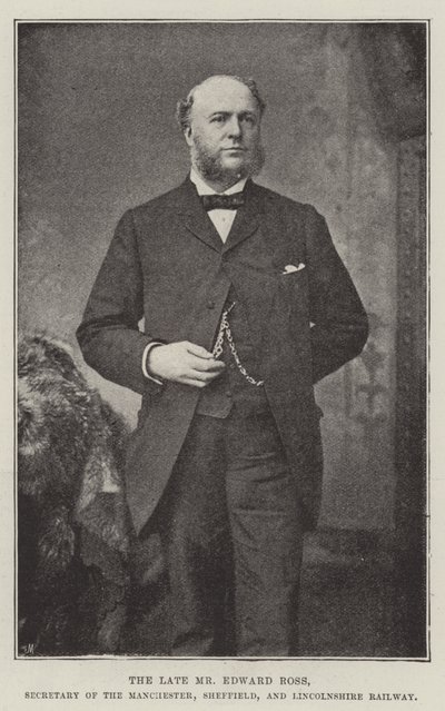 El difunto Sr. Edward Ross, Secretario del Ferrocarril de Manchester, Sheffield y Lincolnshire de English Photographer