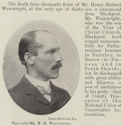 El difunto Sr. H H Wainwright de English Photographer