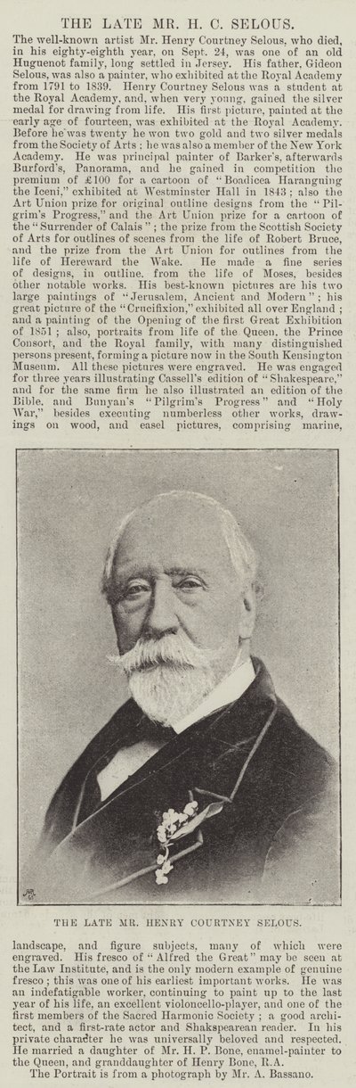 El difunto Sr. Henry Courtney Selous de English Photographer