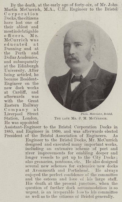 El fallecido Sr. J M McCurrich de English Photographer