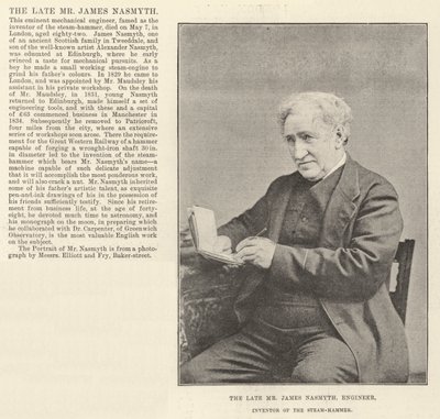 El difunto Sr. James Nasmyth, Ingeniero, Inventor del Martillo de Vapor de English Photographer