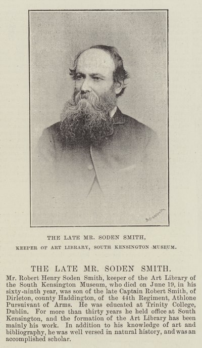 El difunto Sr. Soden Smith, Conservador de la Biblioteca de Arte, Museo de South Kensington de English Photographer
