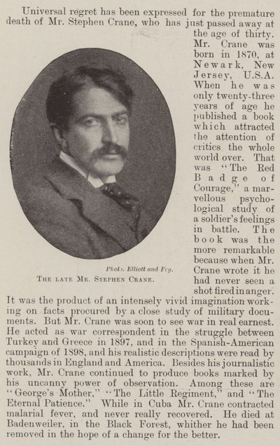 El difunto Sr. Stephen Crane de English Photographer