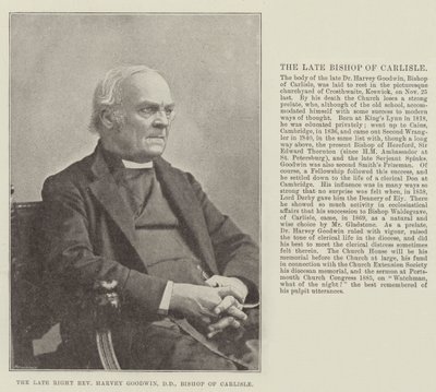 El Difunto Reverendísimo Harvey Goodwin, DD, Obispo de Carlisle de English Photographer