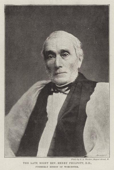 El difunto Reverendo Henry Philpott, DD, anteriormente Obispo de Worcester de English Photographer