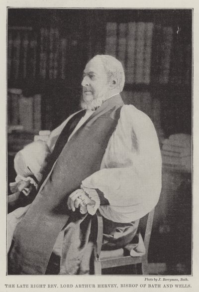 El difunto Muy Reverendo Lord Arthur Hervey, Obispo de Bath y Wells de English Photographer