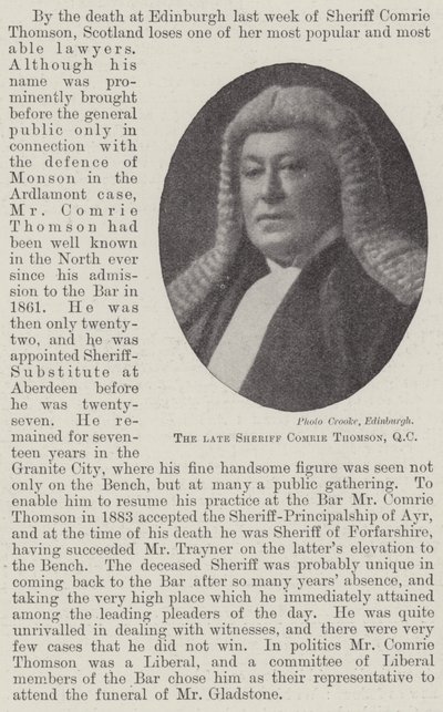 El difunto sheriff Comrie Thomson, QC de English Photographer