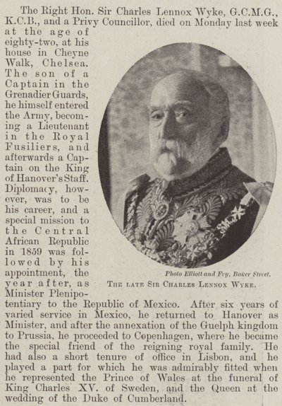 El difunto Sir Charles Lennox Wyke de English Photographer