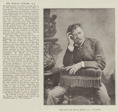 El difunto Sir Edgar Boehm, RA, escultor de English Photographer