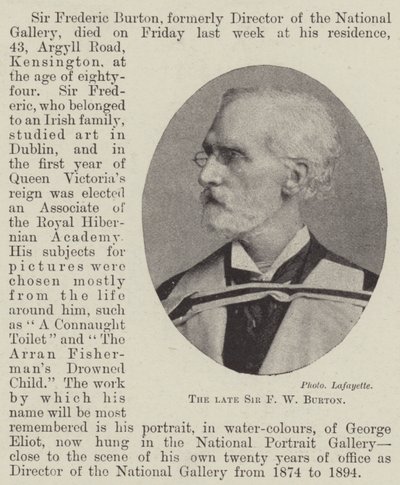 El difunto Sir F W Burton de English Photographer