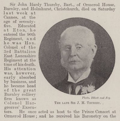 El difunto Sir J H Thursby de English Photographer