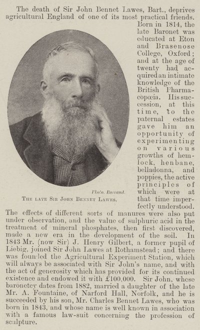 El difunto Sir John Bennet Lawes de English Photographer