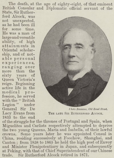El difunto Sir Rutherford Alcock de English Photographer