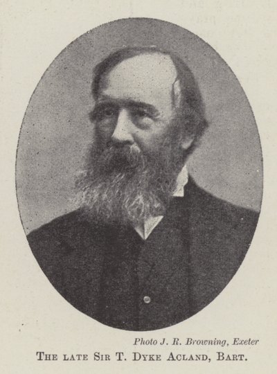 El difunto Sir T Dyke Acland, Baronet de English Photographer