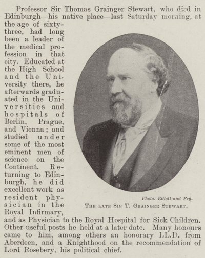 El difunto Sir T Grainger Stewart de English Photographer