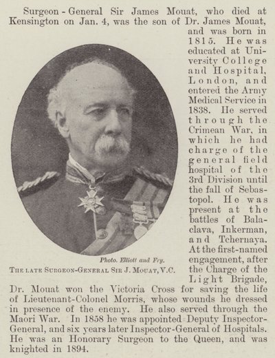 El fallecido Cirujano General Sir J Mouat, VC de English Photographer