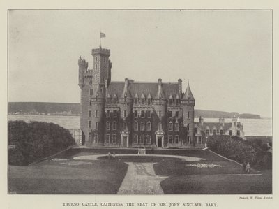 Castillo de Thurso, Caithness, la residencia de Sir John Sinclair, baronet de English Photographer