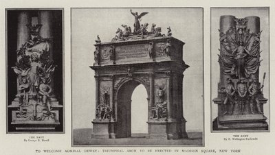 Para recibir al Almirante Dewey, arco triunfal que se erigirá en Madison Square, Nueva York de English Photographer