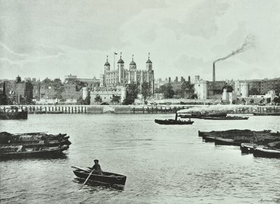 Torre de Londres, Tower Hill: desde el río, 1895 de English Photographer
