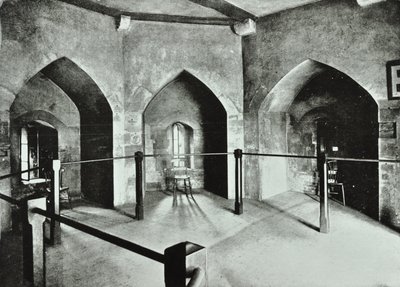 Torre de Londres, Tower Hill: sala de prisión estatal en Beauchamp Tower, 1895 de English Photographer