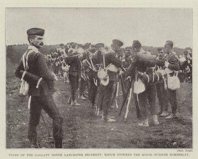 Tipos del Valiente Regimiento de Lancaster del Norte, que Asaltó el Kopje fuera de Kimberley de English Photographer