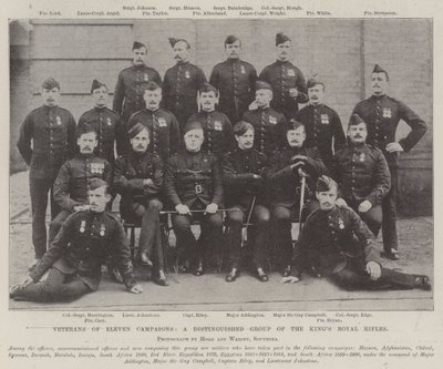 Veteranos de once campañas, un grupo distinguido de los Royal Rifles del Rey de English Photographer