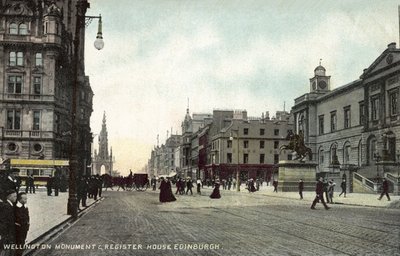 Memorial de Wellington y Register House, Edimburgo de English Photographer