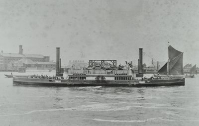 Woolwich Ferry: ferry en el río, 1896 de English Photographer