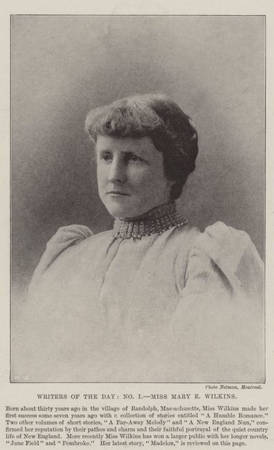 Escritores del Día, Srta. Mary E Wilkins de English Photographer