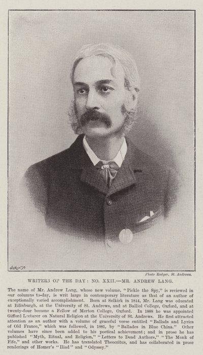 Escritores del día, Sr. Andrew Lang de English Photographer