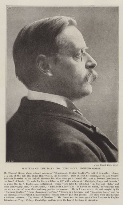 Escritores del día, Sr. Edmund Gosse de English Photographer