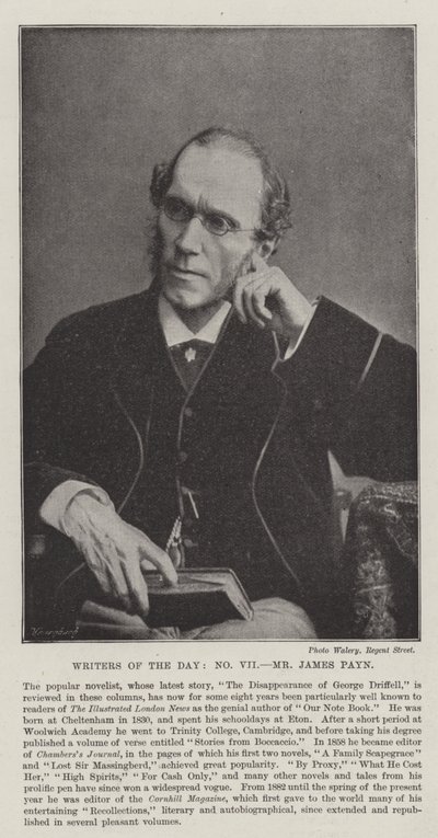 Escritores del Día, Sr. James Payn de English Photographer