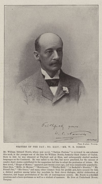 Escritores del día, Sr. W E Norris de English Photographer