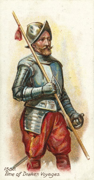 1580, época de los viajes de Drake de English School