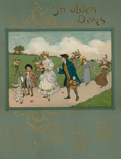 Calendario de 1905 con verso de Alfred Austin de English School
