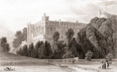 Vista del siglo XIX del castillo de Arundel, Arundel, West Sussex, Inglaterra. De Churton