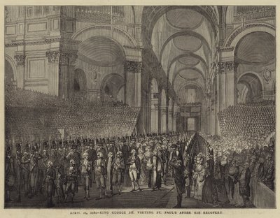 23 de abril de 1789, el Rey Jorge III visitando San Pablo después de su recuperación de English School