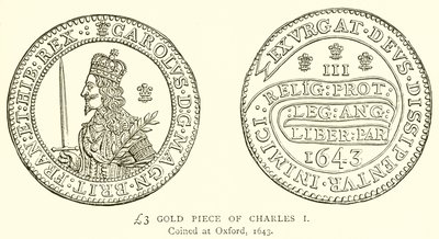 Pieza de Oro de £3 de Carlos I de English School