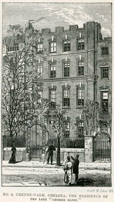 4 Cheyne Walk, Chelsea, la residencia del difunto George Eliot de English School